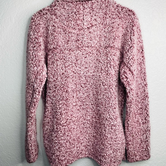True Grit Burgundy Sherpa Pullover Fleece  Jacket - Picture 7 of 10